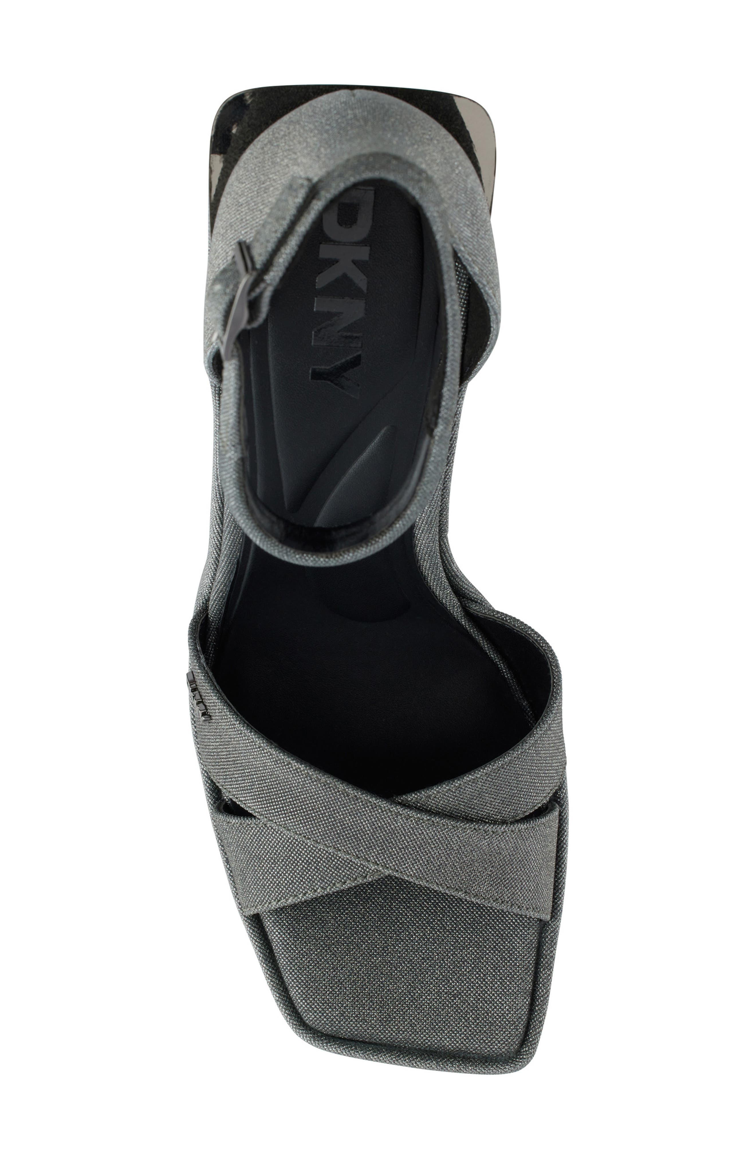 DKNY Linda Ankle Strap Platform Sandal, Alternate, color, Graphite