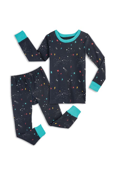 100% Organic Cotton Print Long Sleeve Snug Fit Kids Pajamas