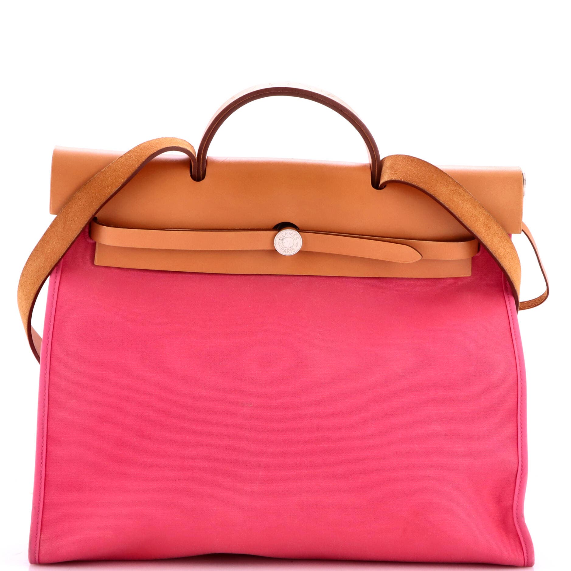 Herbag Zip Leather and Toile 39, Main, color, Pink