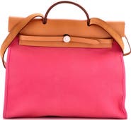 Pre-Owned Hermes Herbag Zip Leather and Toile 39