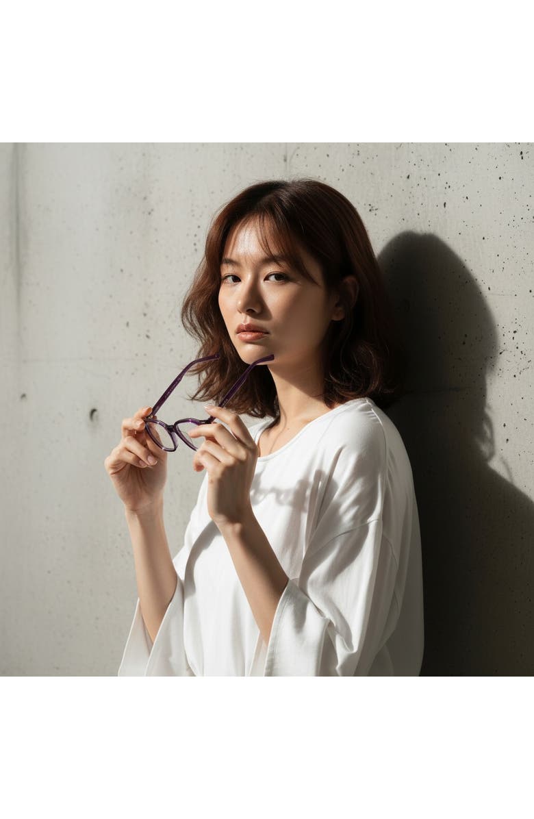 NCMPRBL Haze 46mm Geometric Eyeglasses, Alternate, color, Smoked Violet