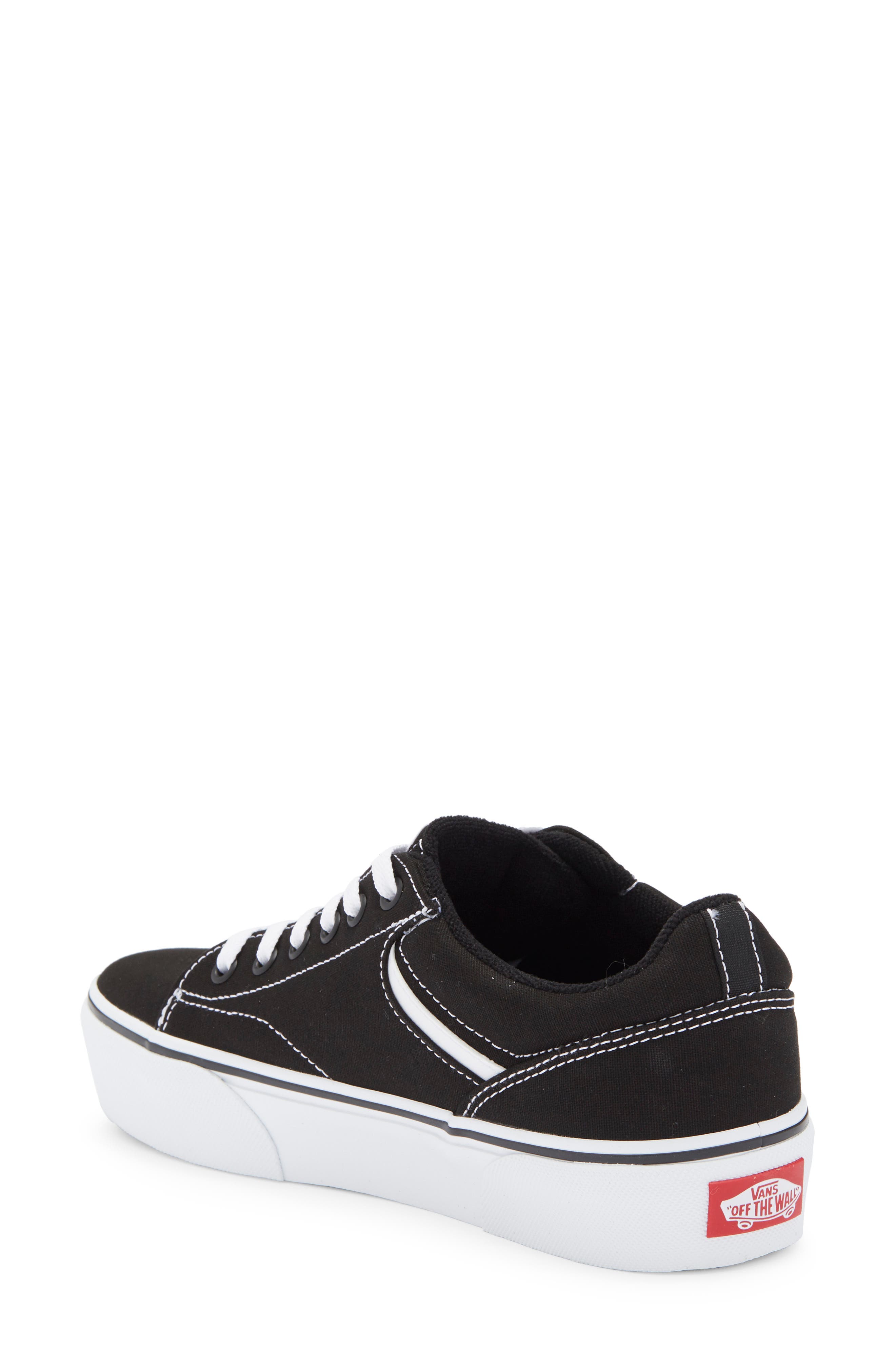 Vans Seldan Platform Sneaker, Alternate, color, Canvas Black/ White