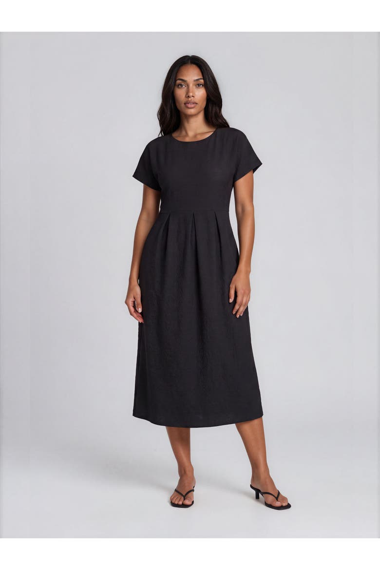 Maolnia Round Neck Midi Dress, Main, color, Black
