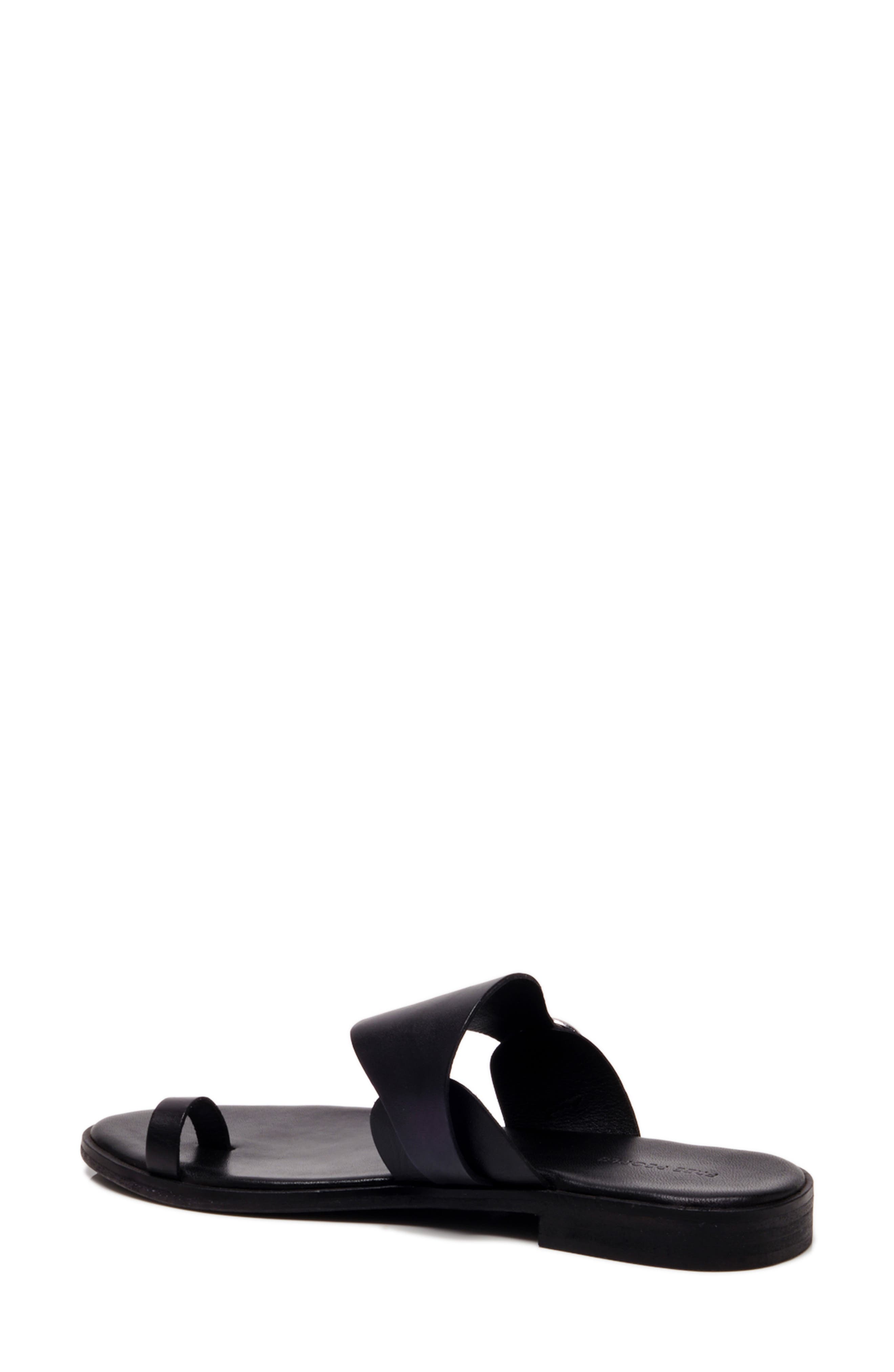 Free People Barcelona Toe Loop Sandal, Alternate, color, Black Leather