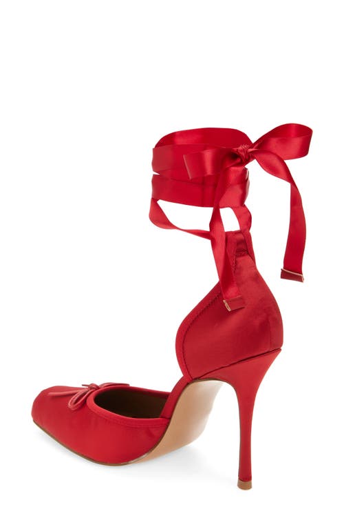 Steve Madden Larina Ankle Wrap Pump In Red