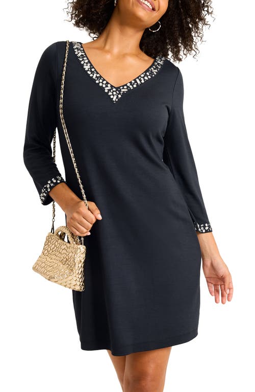 Tommy Bahama Darcy Bejeweled V-Neck Dress <br /> in Black 