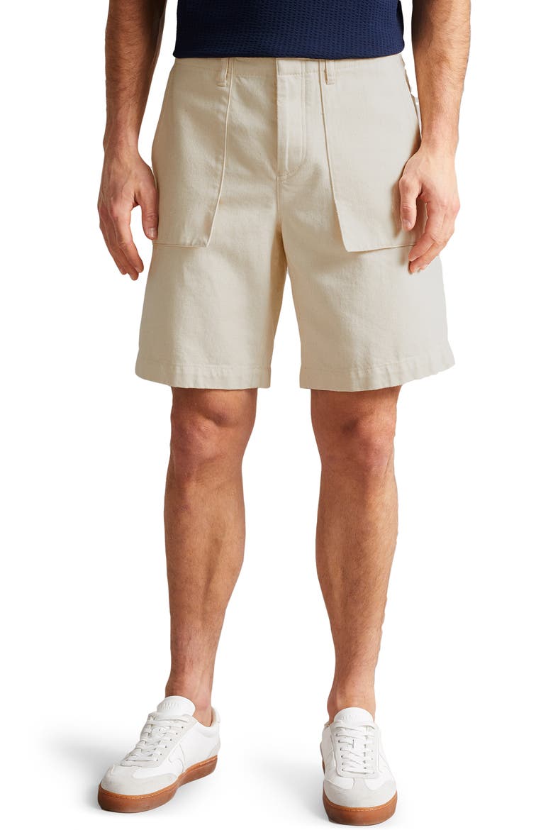 Pellon Denim Utility Shorts, Main, color, ECRU