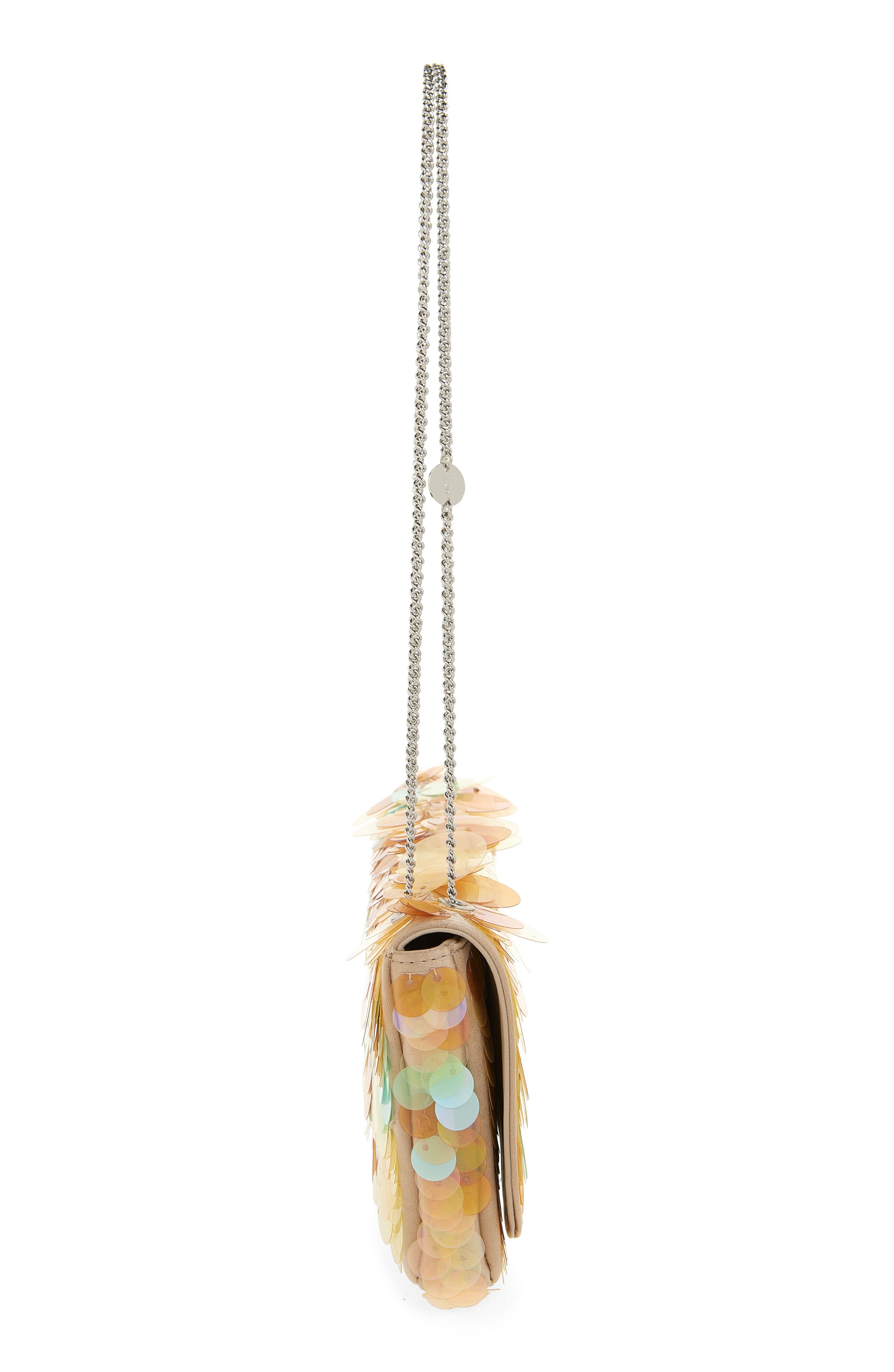 Rabanne Sparkle Baguette, Alternate, color, Peach/ Silver