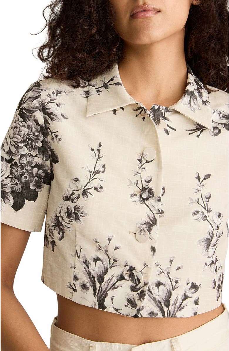 Rebecca Taylor Emblem Fleur Blouse, Alternate, color, Ivory Combo