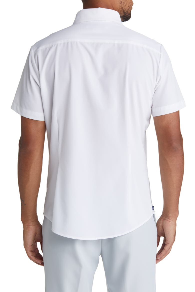 Leeward Solid Stretch Performance Short Sleeve Button-Up Shirt, Alternate, color, WHITE SOLID