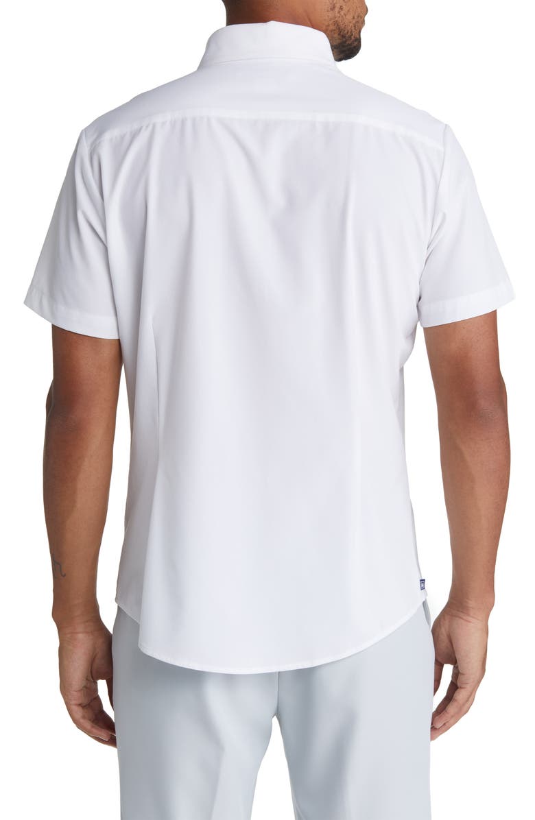 Mizzen+Main Leeward Solid Stretch Performance Short Sleeve Button-Up Shirt, Alternate, color, White Solid