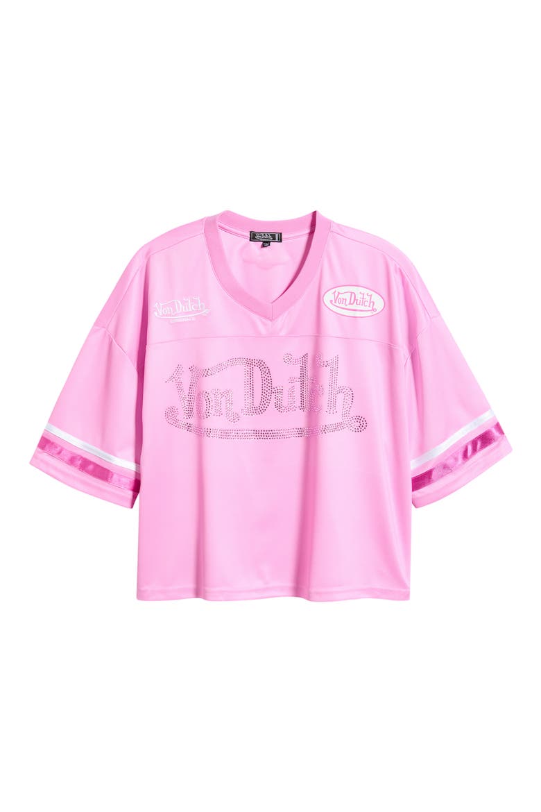 Cropped Football Jersey, Alternate, color, BEGONIA PINK