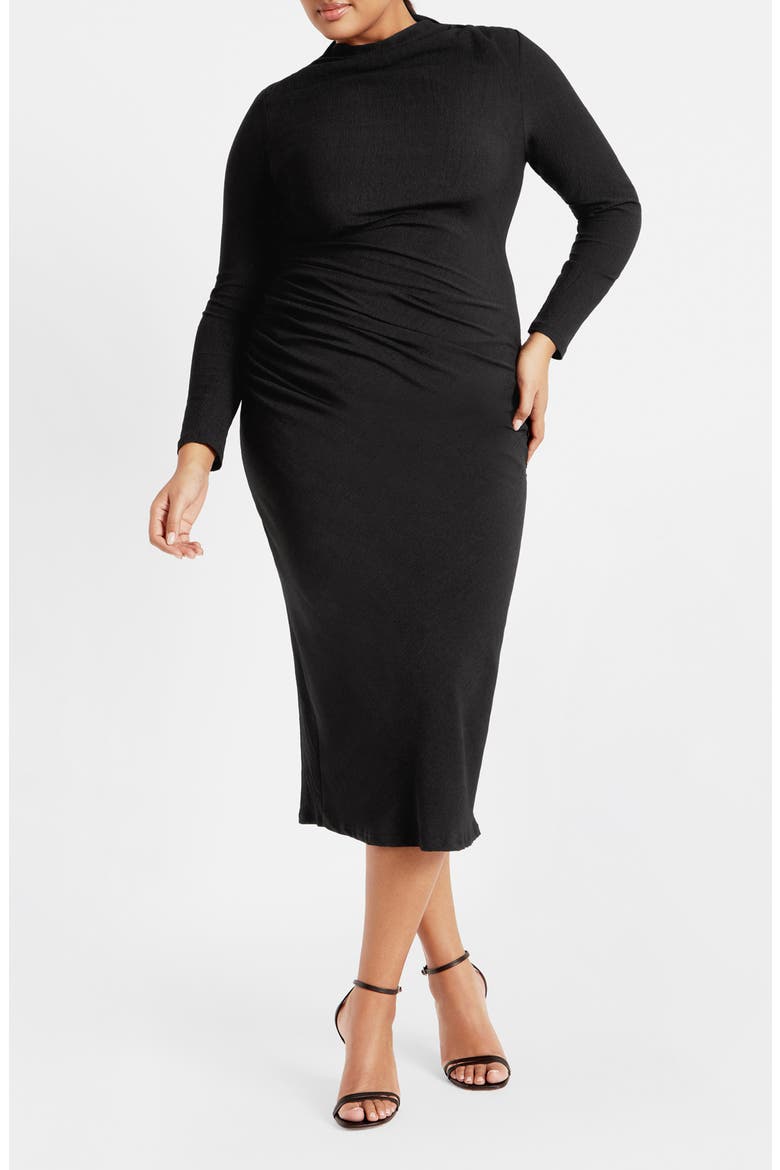 Kora Long Sleeve Dress, Main, color, BLACK