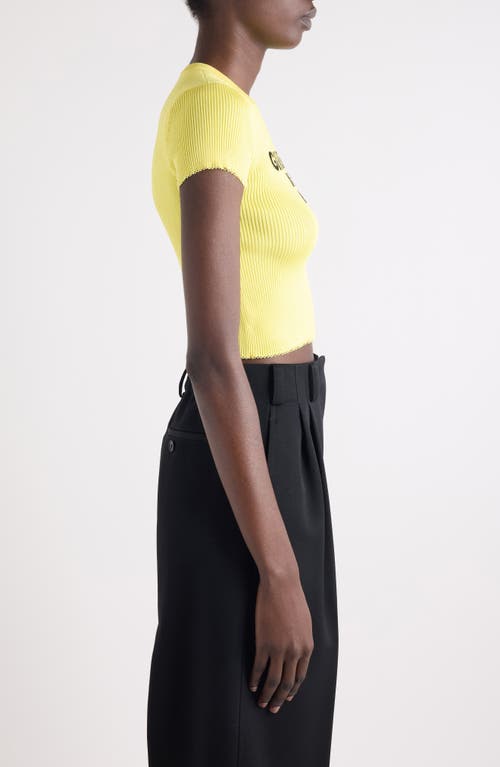 Givenchy Cropped Top In Fine Rib In Yellow