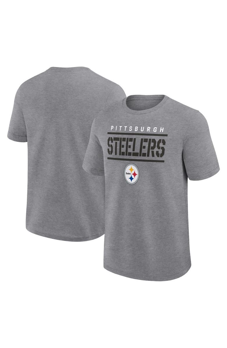 FANATICS Men's Fanatics Heather Gray Pittsburgh Steelers Big & Tall Top Notch T-Shirt, Alternate, color, 