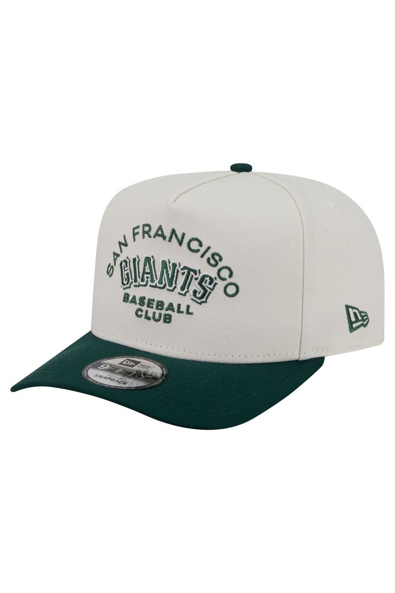 Men's New Era  Cream/Dark Green San Francisco Giants Chrome A-Frame 9FIFTY Snapback Hat, Main, color, Cream