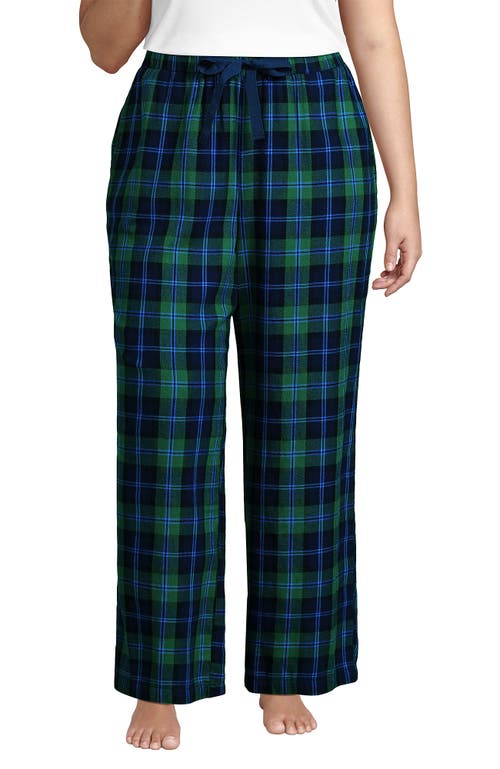 Lands' End Plus Size Flannel Wide Leg Sleep Pants In Animal Print