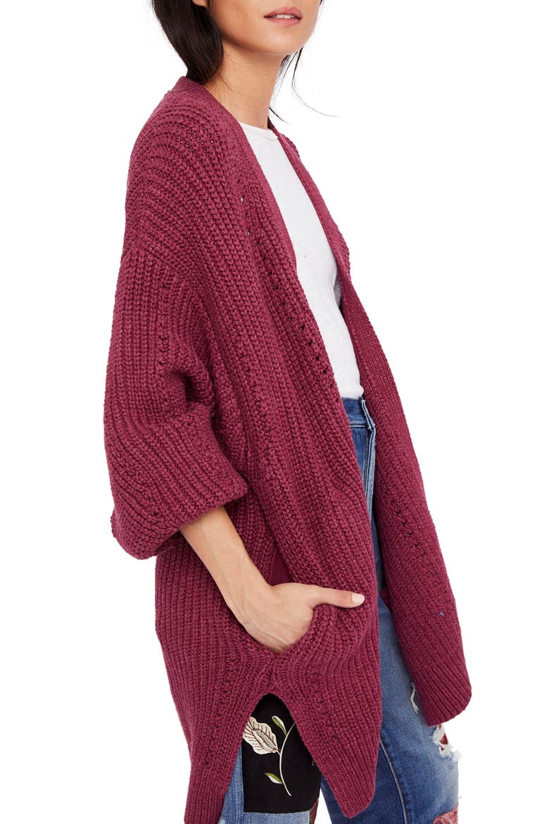 Nightingale Cardigan, Main, color, WINE