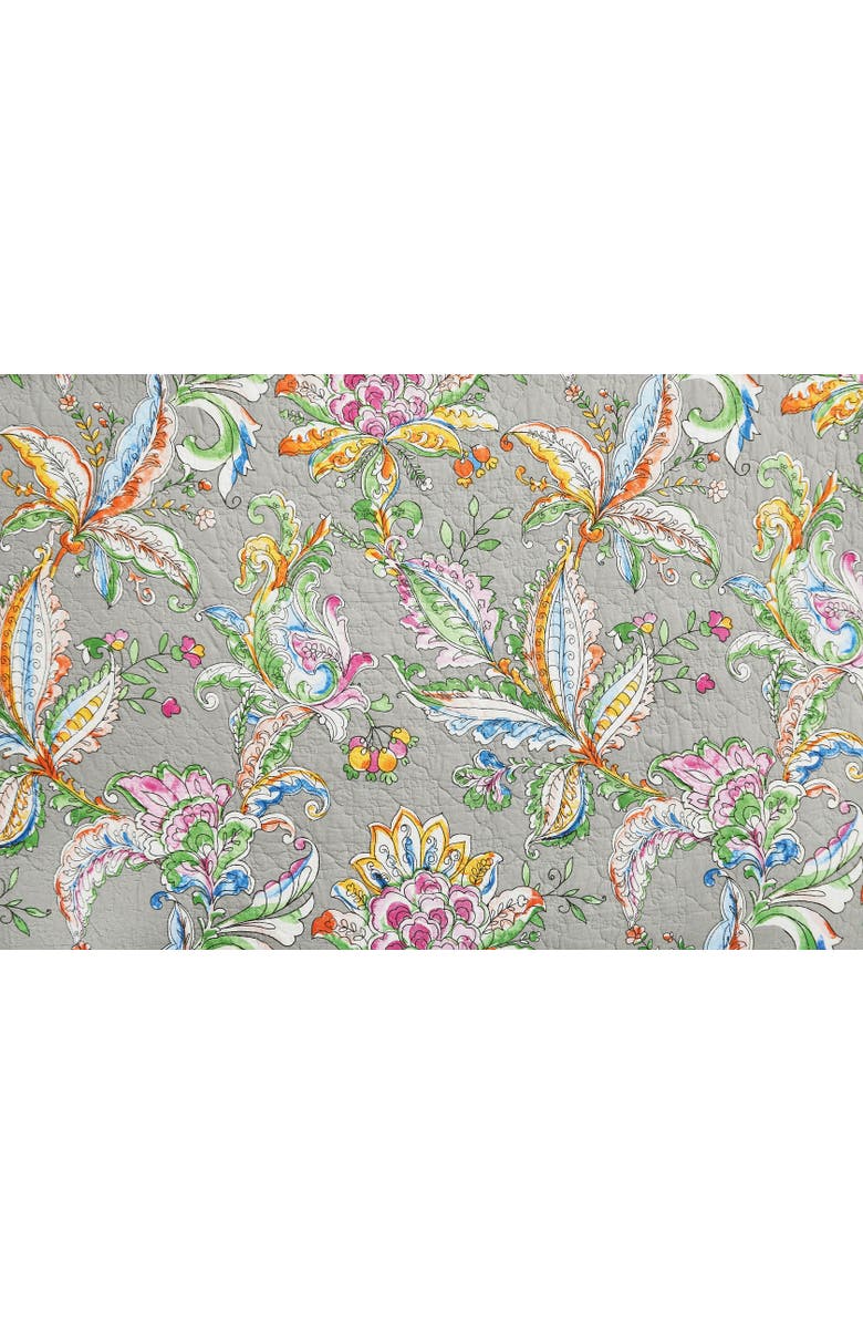 C&F Home Frey Quilted Reversible Colorful Paisley Table Runner 14" x 51", Alternate, color, Grey