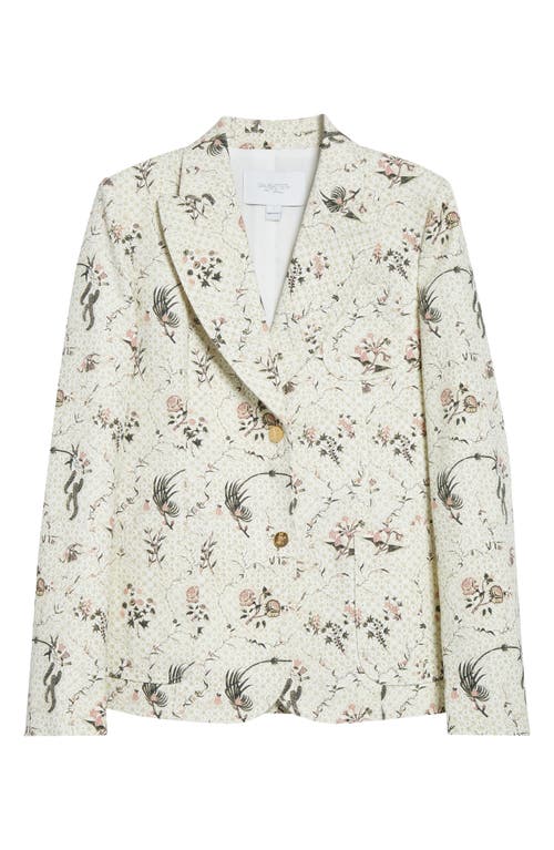 Giambattista Valli Floral Embroidered Cotton Jacket In Neutral