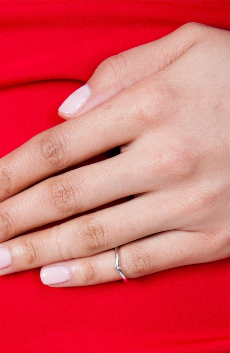 Lucy Quartermaine Wish Bone Midi Drip Ring, Alternate, color, Sterling Silver