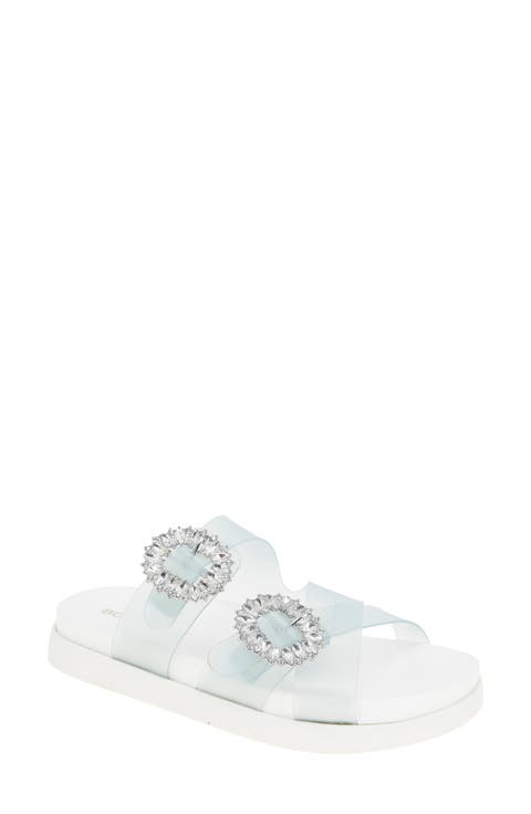 Jia Rhinestone Slide Sandal (Women)