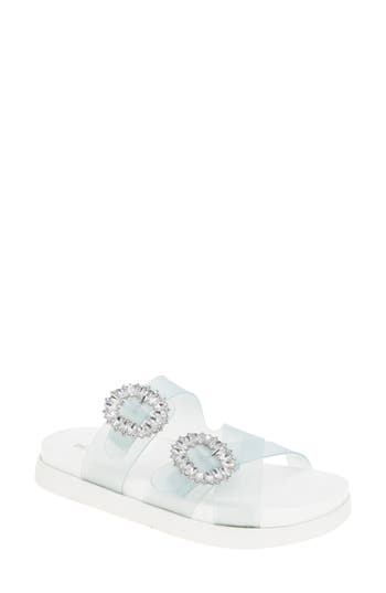 Bcbgeneration Jia Rhinestone Slide Sandal In Seafoam
