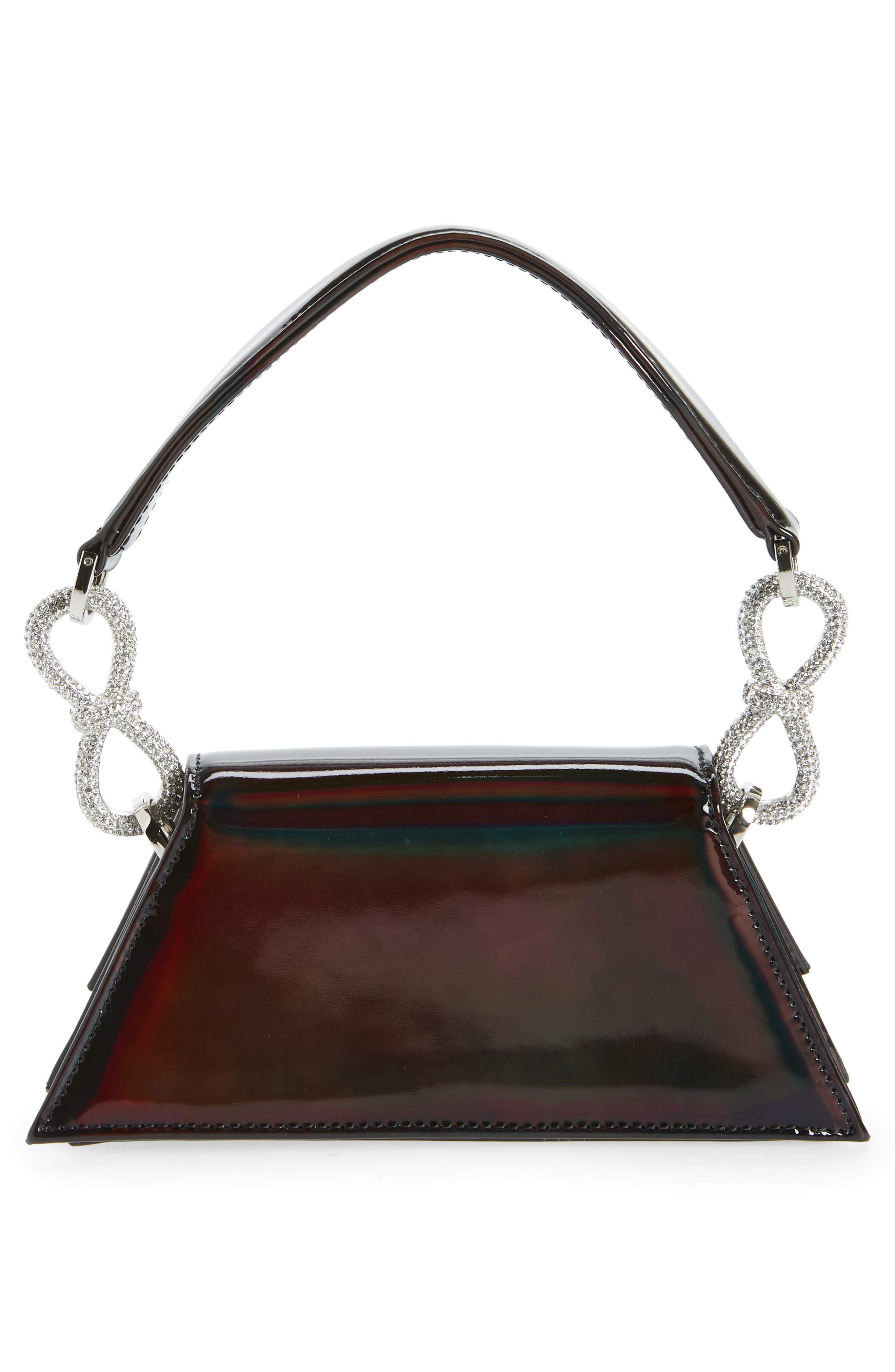 Mach & Mach Mini Samantha Crystal Double Bow Iridescent Top Handle Bag, Alternate, color, 