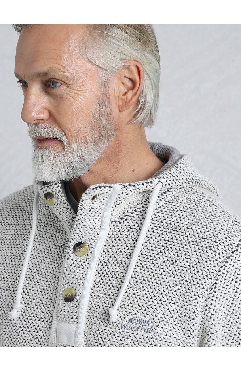 Weird Fish Bakersfield Button Neck Macaroni Hoodie, Alternate, color, Ecru