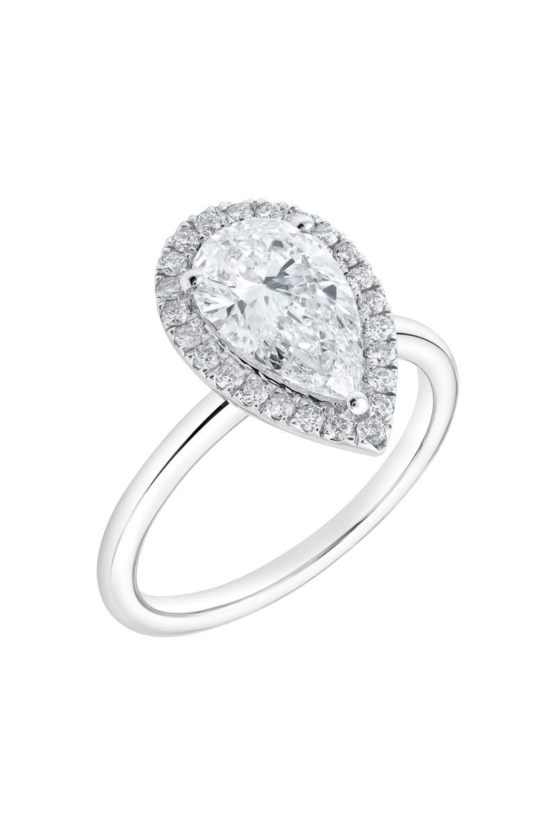 LuvMyJewelry Lyra 14K Gold Pear Shaped Lab Grown Diamond Halo Ring - 1.9 Ct, Alternate, color, 14K White Gold