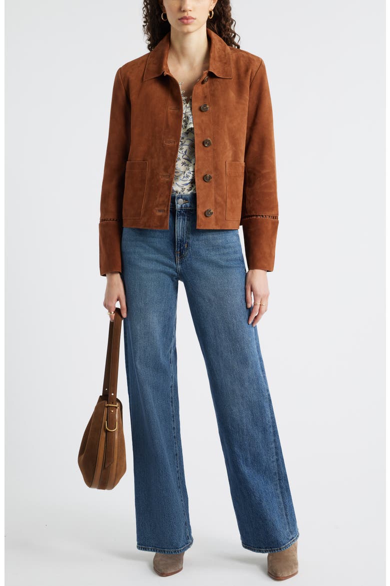 Suede Swing Jacket, Alternate, color, BROWN SHELL