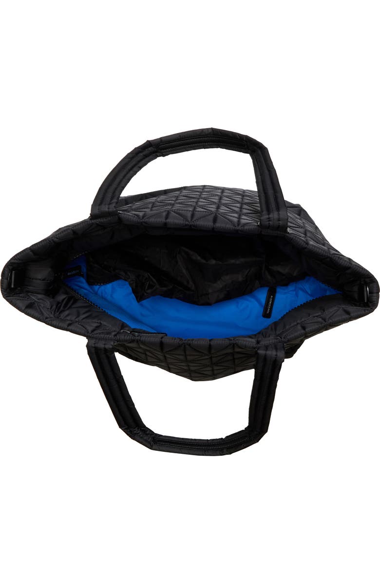 VeeCollective Medium Vee Quilted Recycled Nylon Tote, Alternate, color, Black