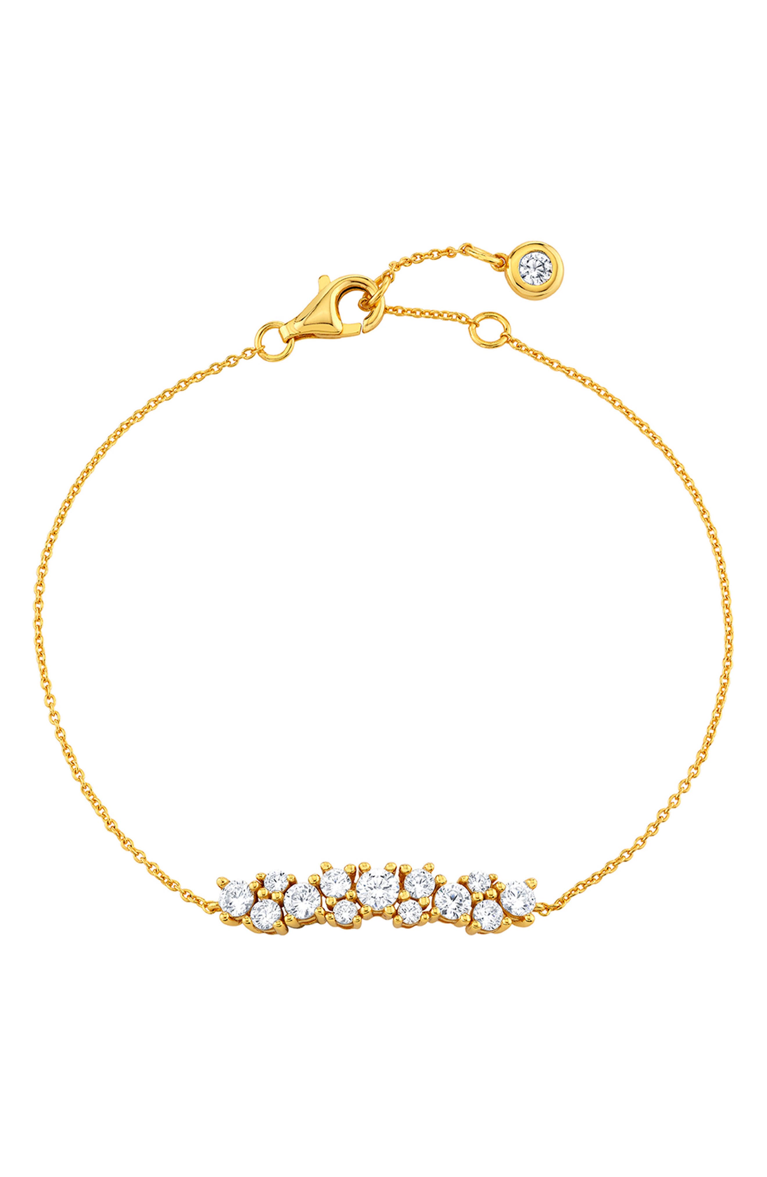 18KT YELLOW GOLD / CLEAR STONE
