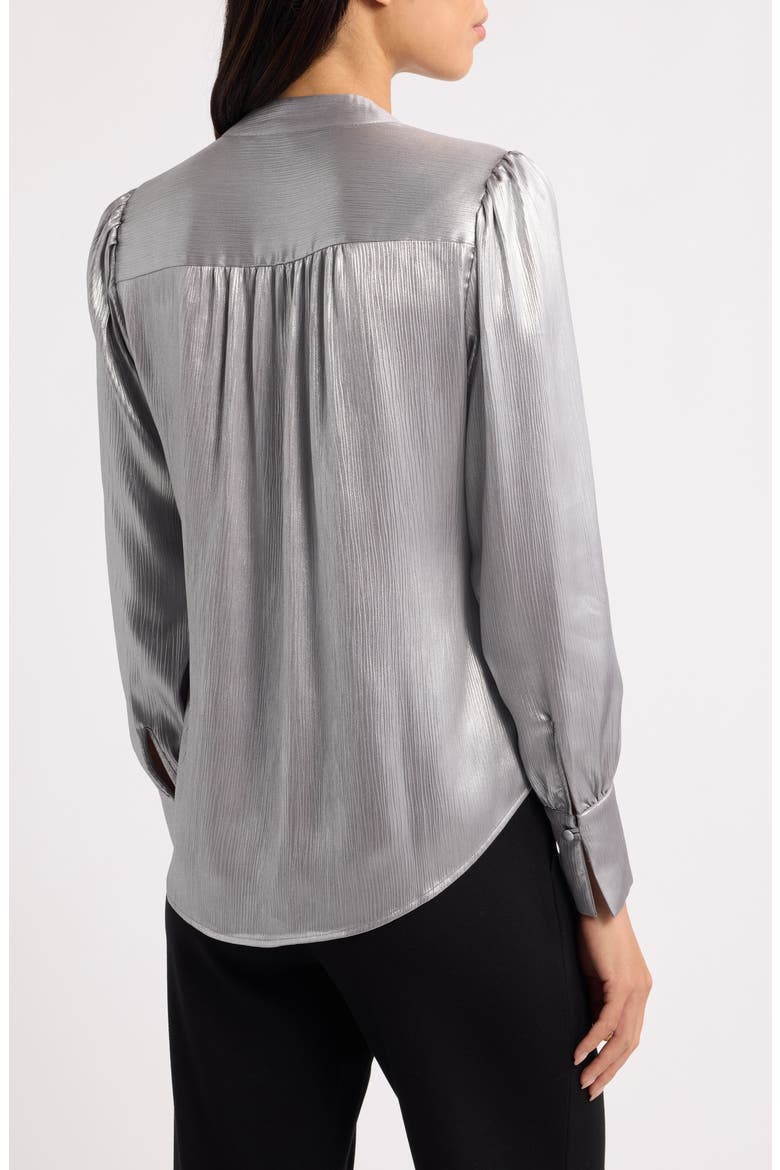 Metallic Gathered Top, Alternate, color, SILVER