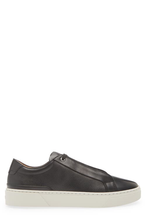 Hugo Boss Gary Leather Low-top Trainers With Branded Lace Loop In Black