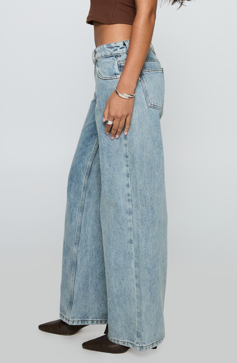 Princess Polly Ellanor Slouchy Low Rise Wide Leg Jeans, Alternate, color, Blue