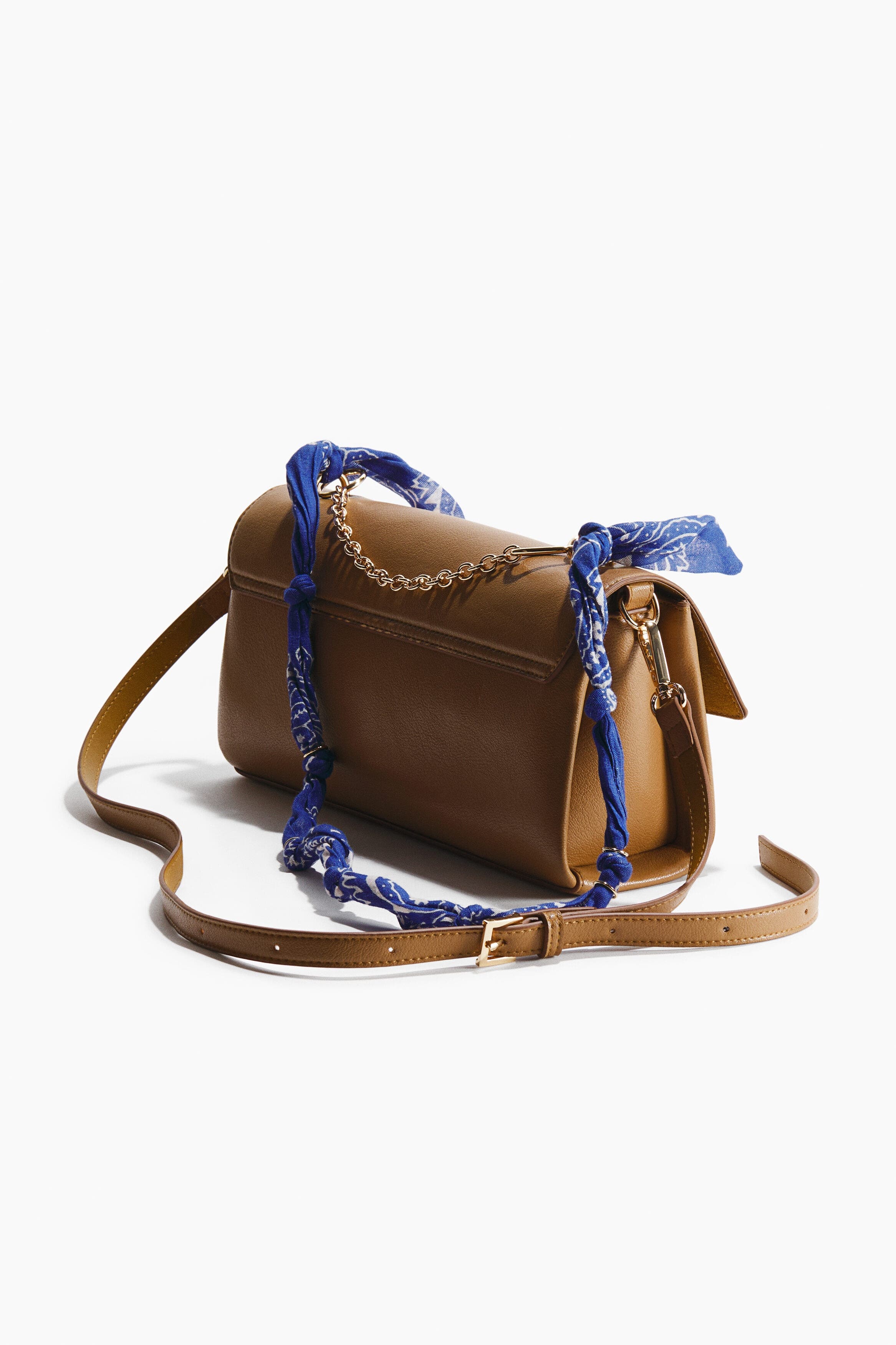 H&M Scarf-detail Crossbody Bag, Alternate, color, Light Brown