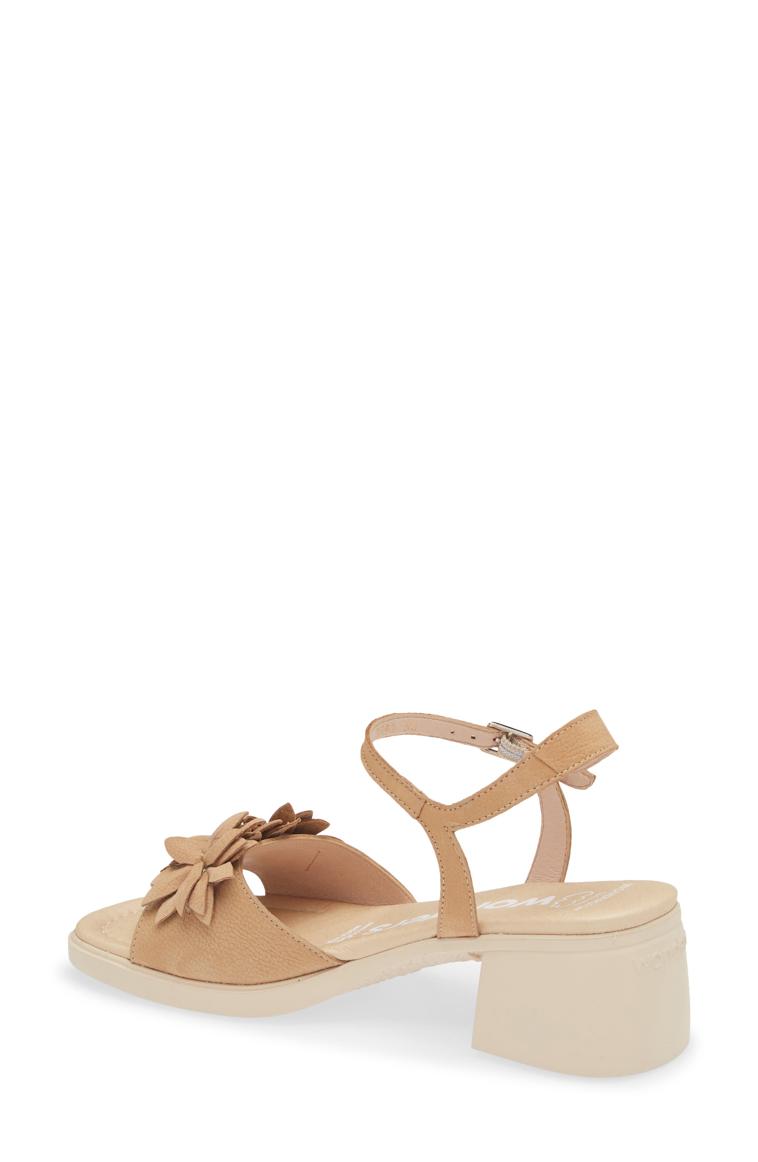 Wonders Flower Ankle Strap Slide Sandal, Alternate, color, Nubuk Sand