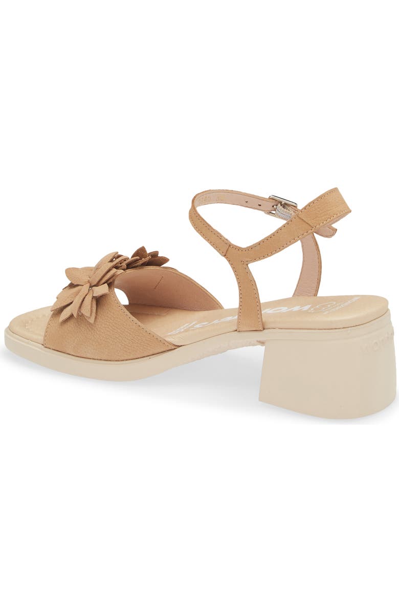 Wonders Flower Ankle Strap Slide Sandal, Alternate, color, Nubuk Sand