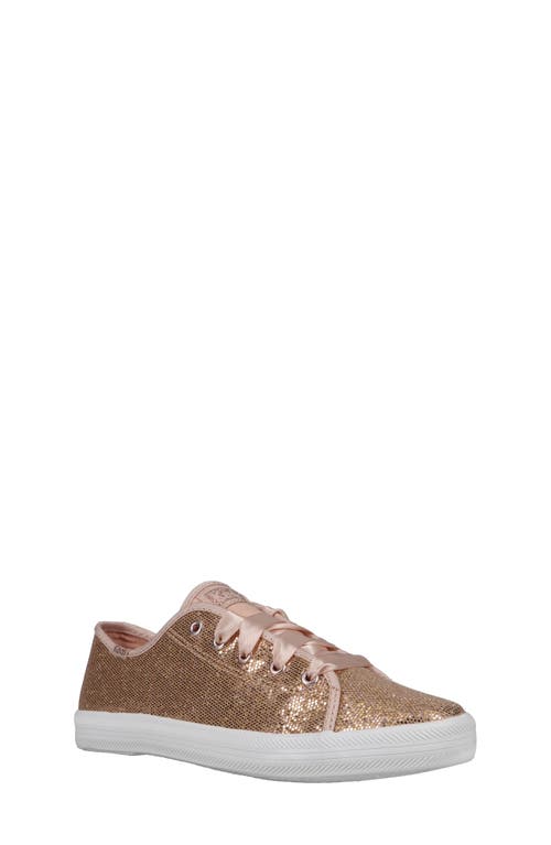 Keds® Kids' Kickstart Celebrations Sneaker in Rose Gold Sparkle 