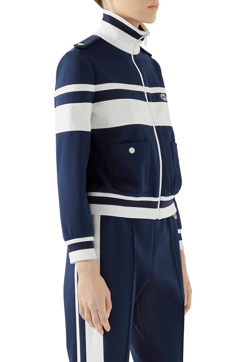 Gucci Stripe Piqué Track Jacket, Alternate, color,