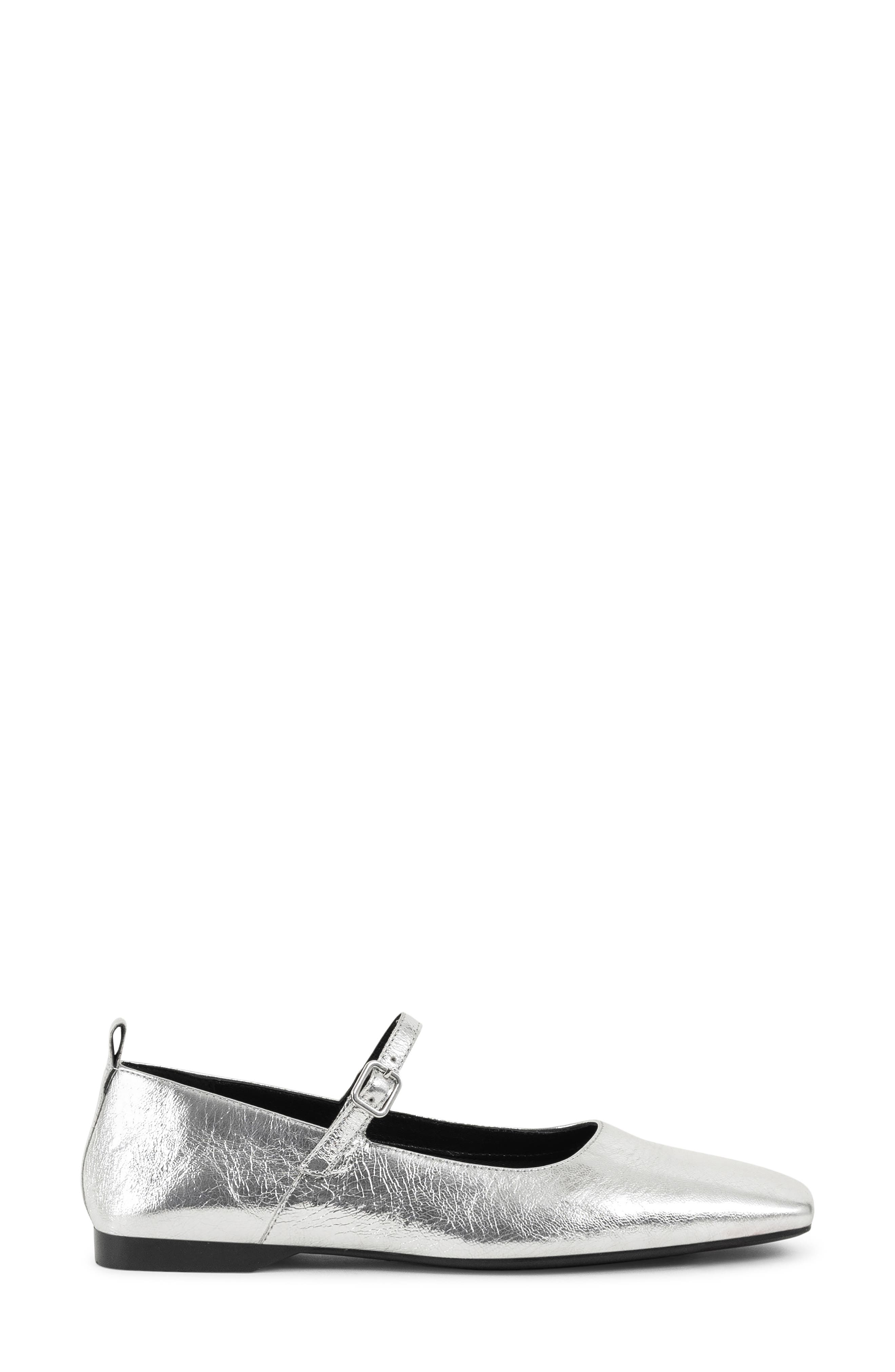Vagabond Shoemakers Delia Mary Jane Flat, Alternate, color, Silver