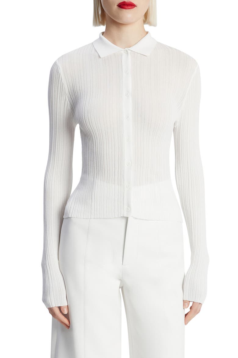 Ayda Long Sleeve Rib Top, Main, color, ORCHID WHITE