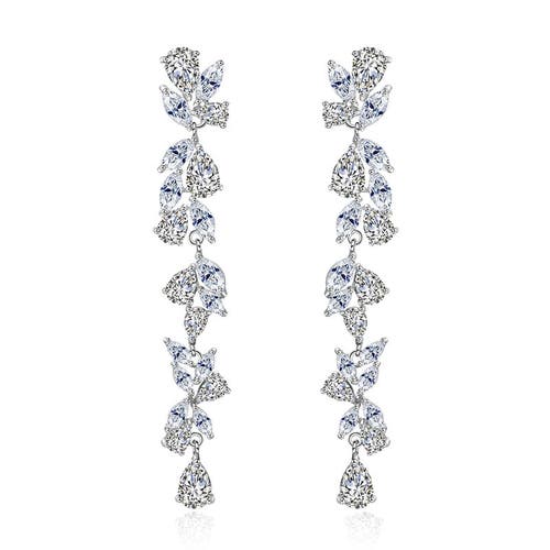 Untamed Petals Promise Crystal Drop Earrings In Metallic