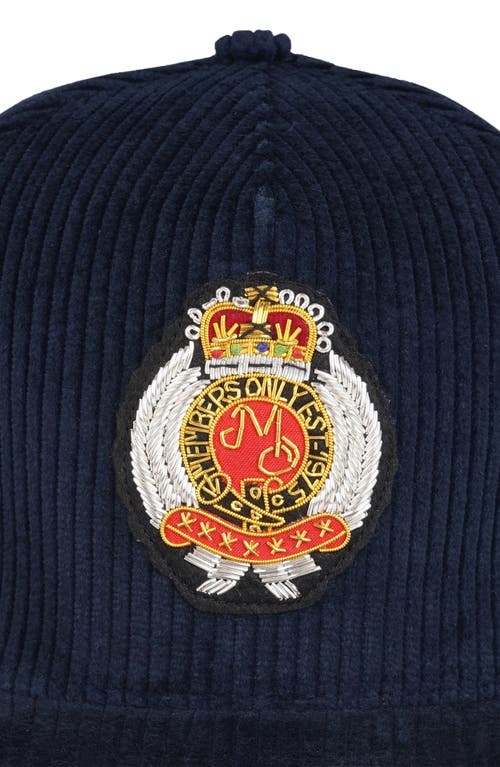 Members Only Corduroy Baseball Cap In Blue