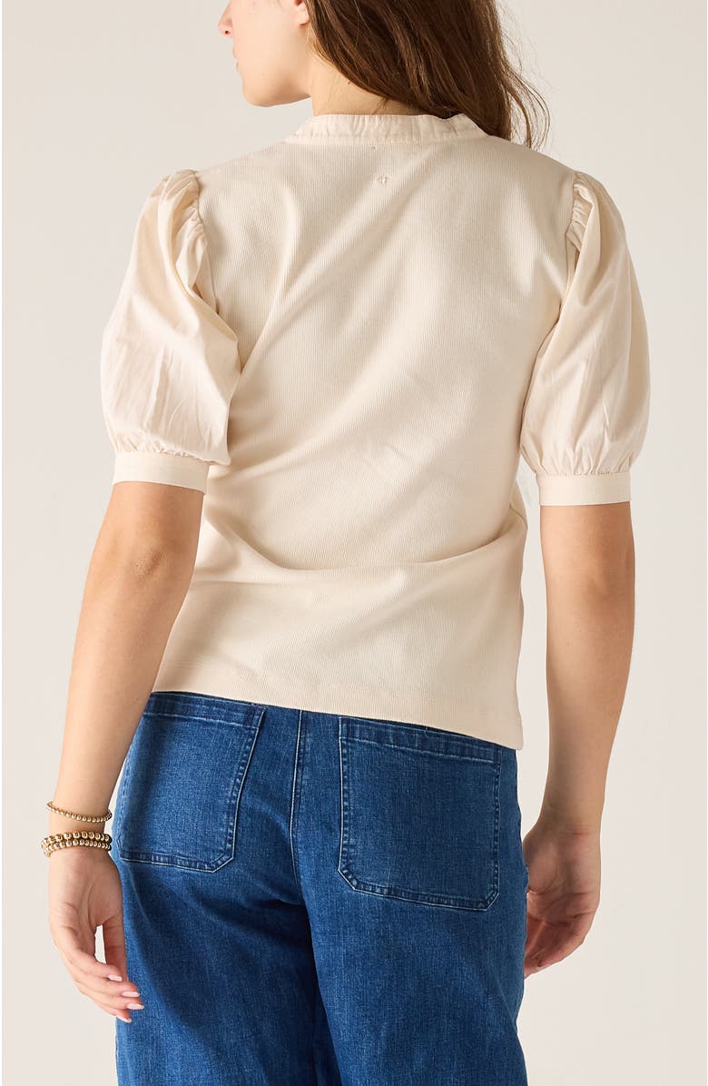 Voyageur by MERSEA Earhart Ribbed Henley Top, Alternate, color, Meringue