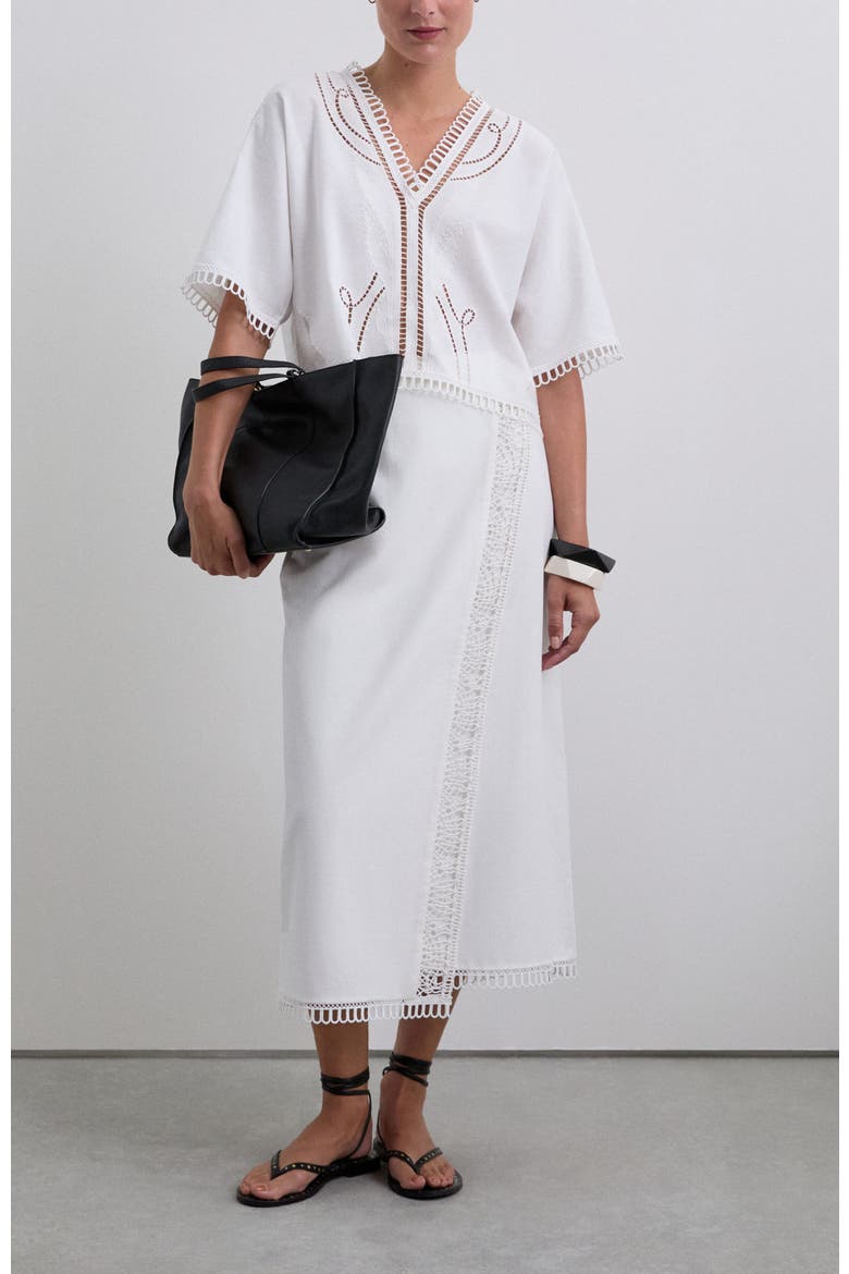 Lace Set Skirt, Alternate, color, White