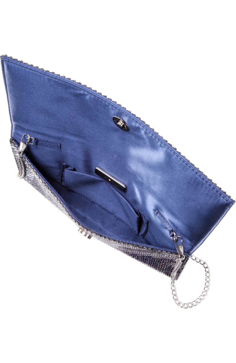 Nina Crystal Beaded Clutch, Alternate, color, Navy