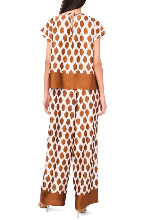 Halogen ® Wide Leg Pull-on Pants In Sugar Camel Dot Print