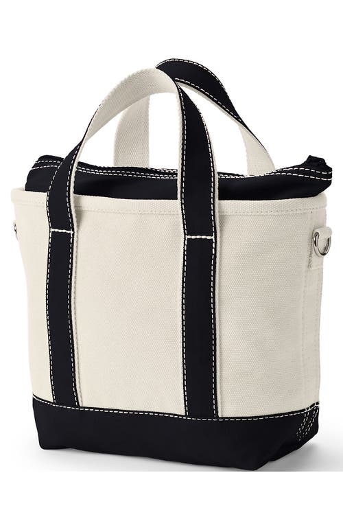 Lands' End Medium Natural 5 Pocket Open Top Canvas Tote Bag